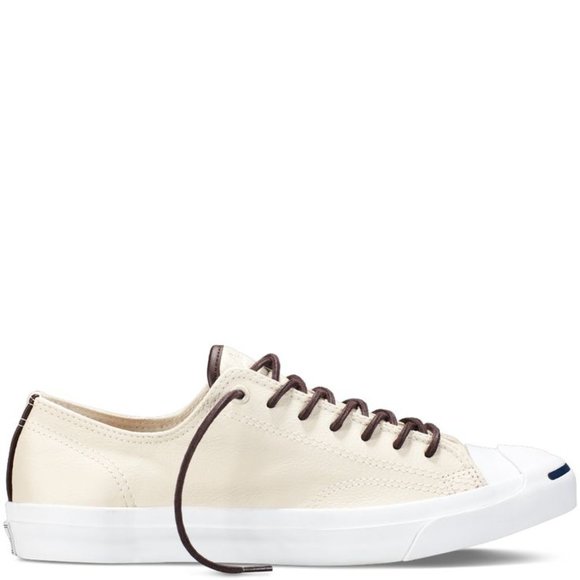 NIB Converse Jack Purcell Jack Ox Tumbled Leather Parchment/Burnt Umber149931C - Picture 1 of 6
